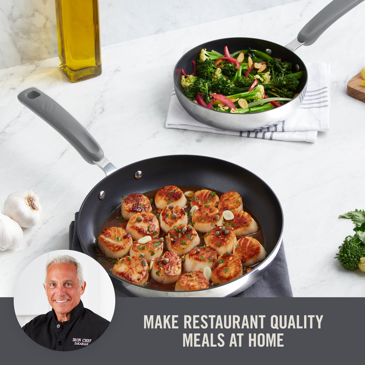 TruPro Stainless Steel Fry Pan Set - 8" 10" cookware Zakarian by Dash   