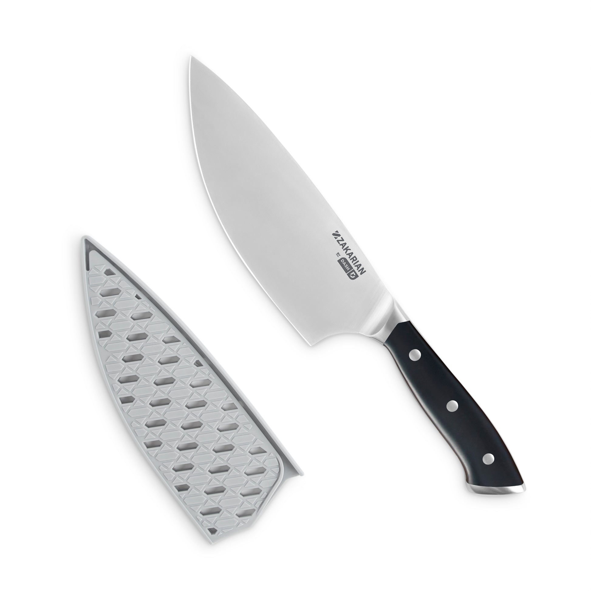 7" Rocking Chef Knife with Sheath Craft Knife Blades Zakarian by Dash Black  