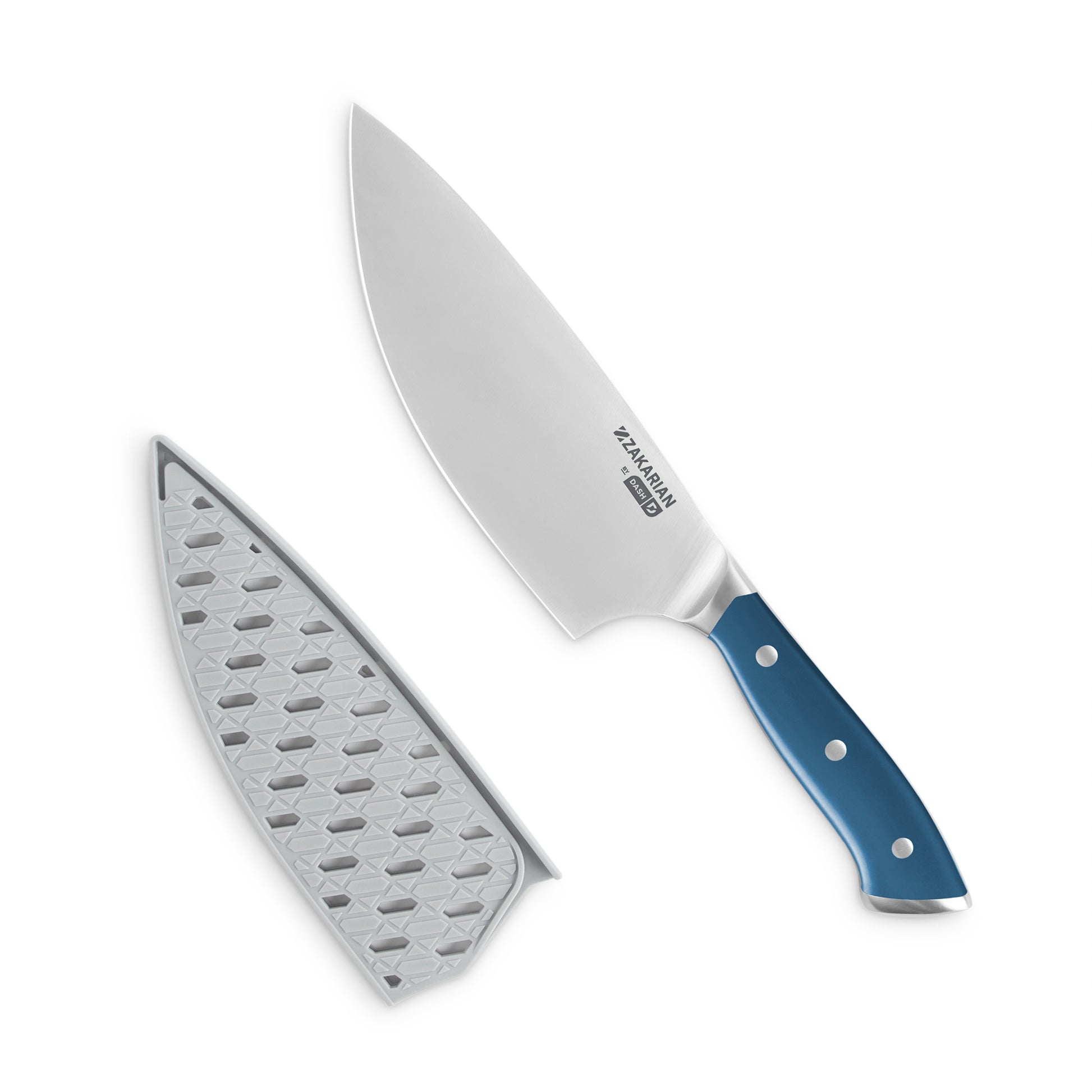 7" Rocking Chef Knife with Sheath Craft Knife Blades Zakarian by Dash Zakarian Blue  