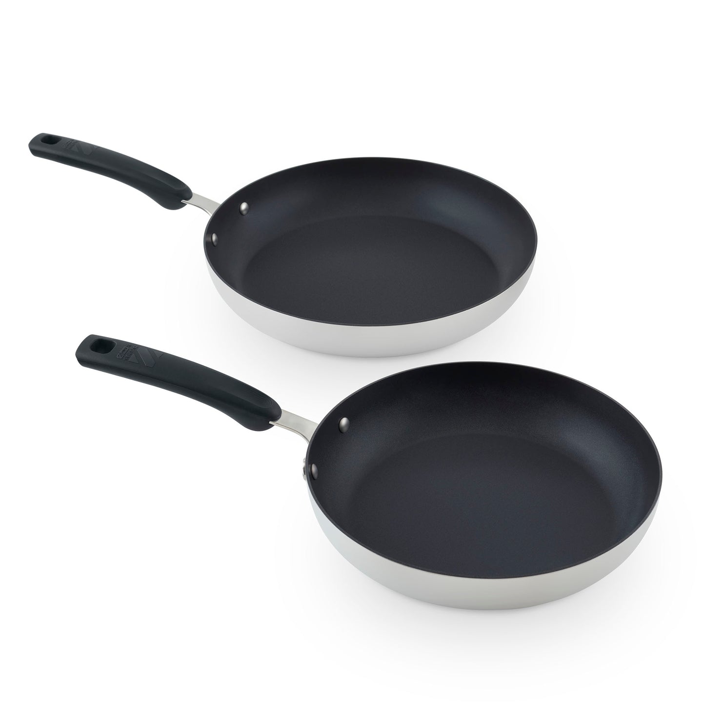 TruPro™ 10" and 12" Stainless Steel Fry Pan Set cookware Zakarian by Dash Black  