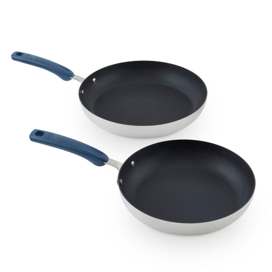 TruPro™ 10" and 12" Stainless Steel Fry Pan Set cookware Zakarian by Dash Zakarian Blue  