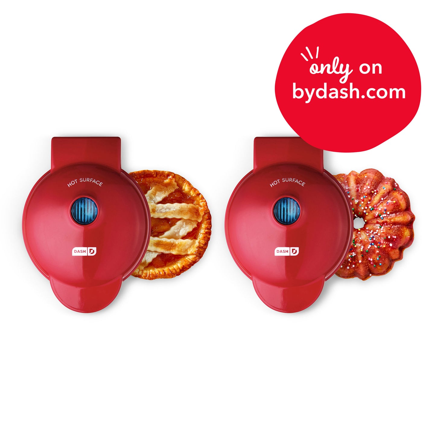 Mini Bundt & Mini Pie Maker Gift Set mini makers Dash Red  