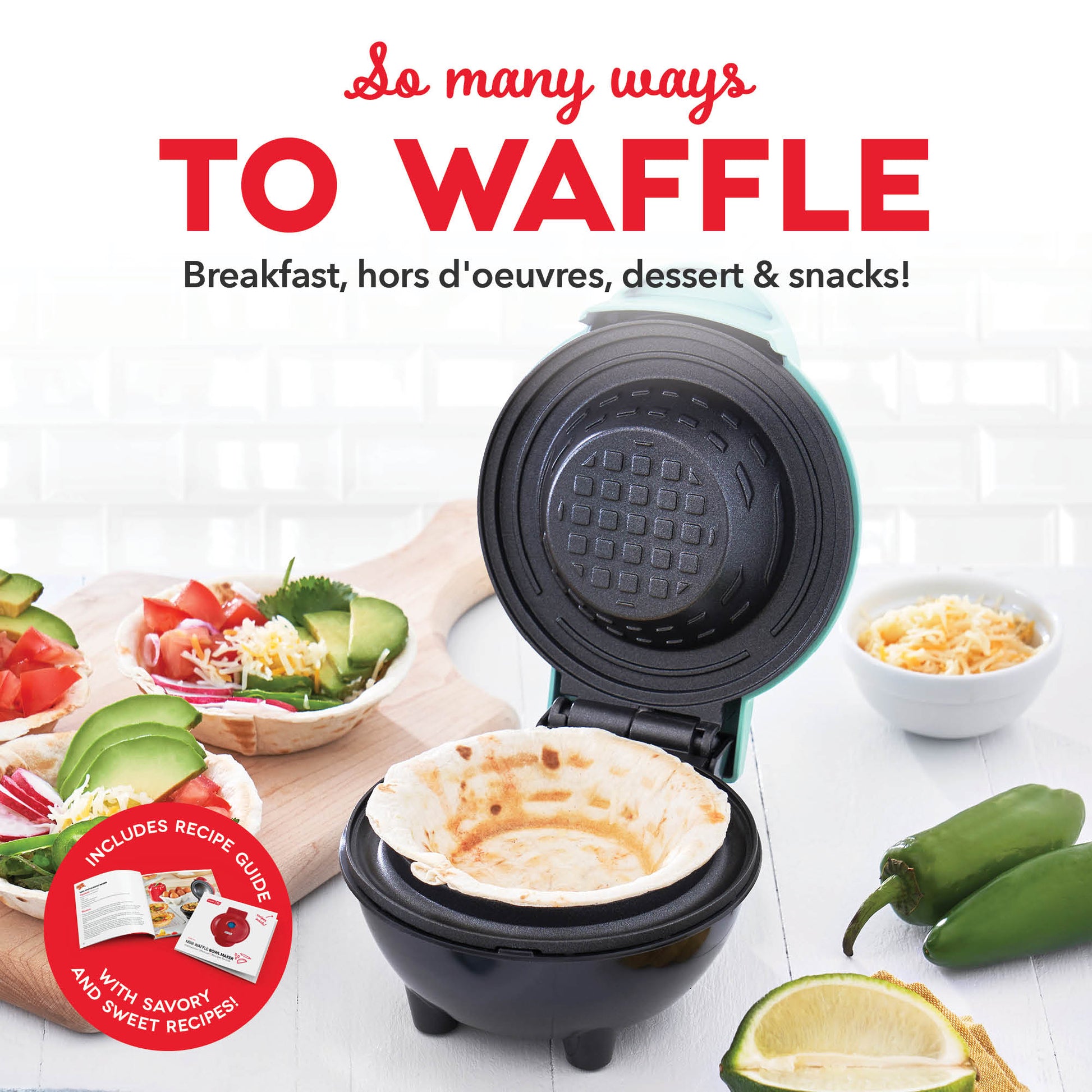 FastConvenient  Dual Waffle Bowl Maker ~ fastconvenient