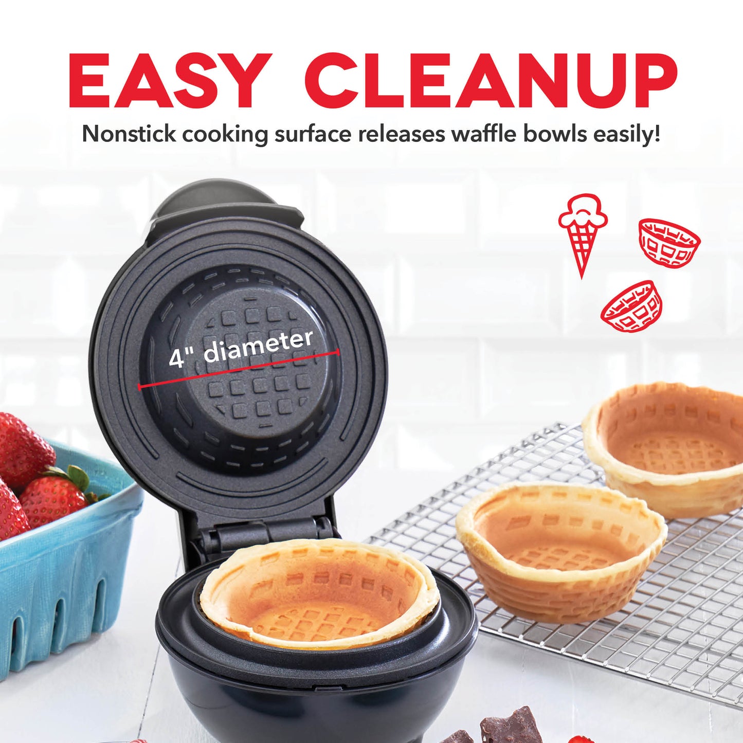 Mini Waffle Bowl Maker mini makers Dash   