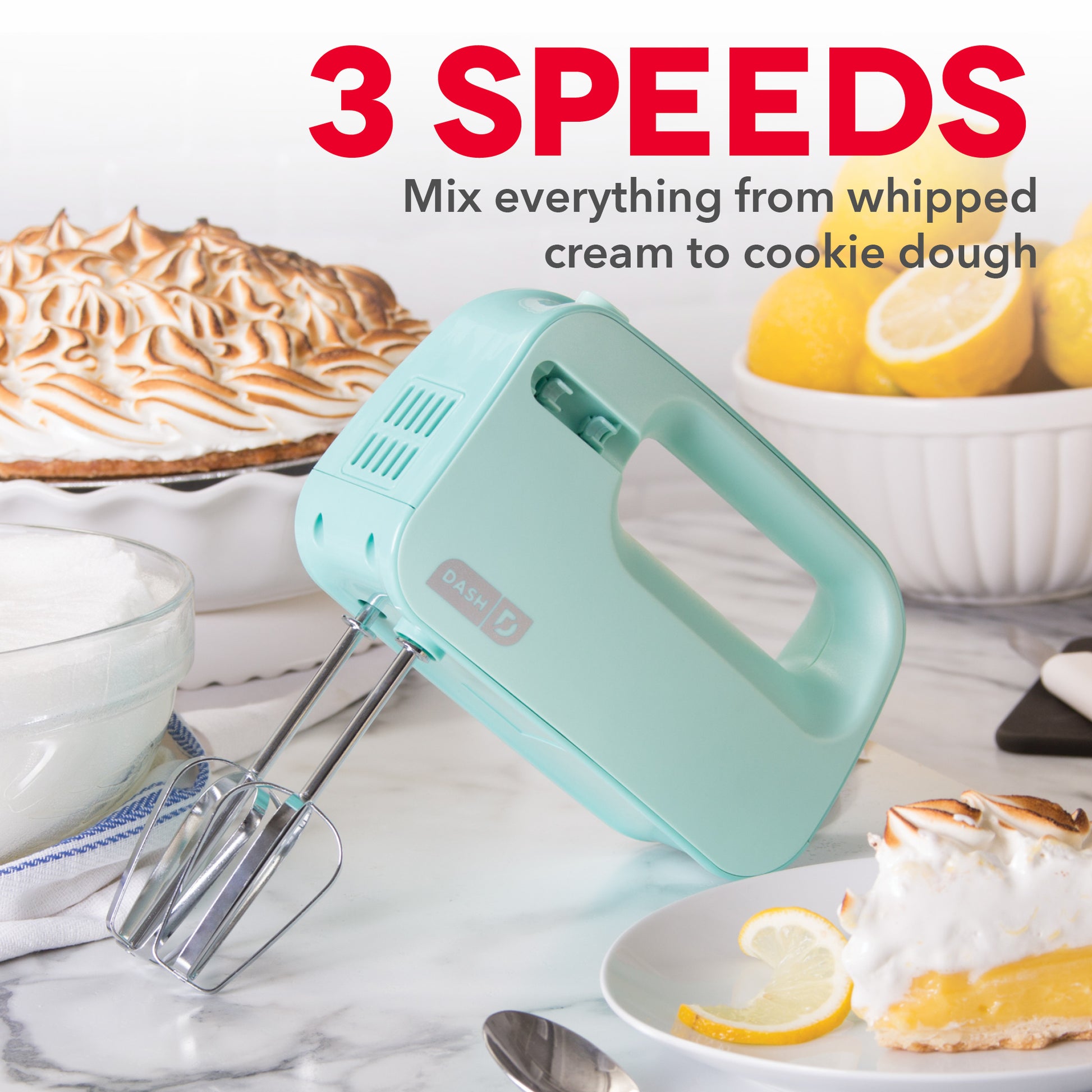 3-Speed Mini Mixer Electric Food Blender 2 In 1 Handheld Food
