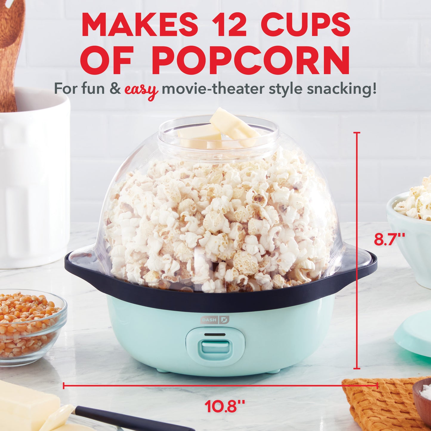 SmartStore™ Stirring Popcorn Maker, 3Qt Popcorn Makers Dash   