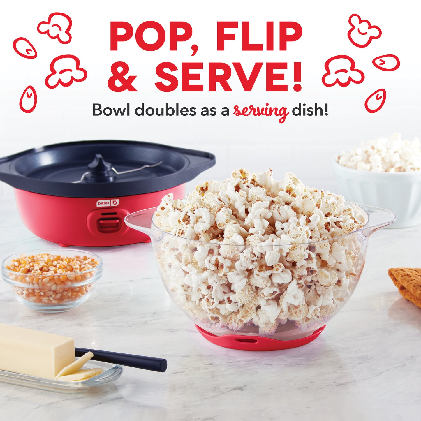 SmartStore™ Stirring Popcorn Maker, 3Qt Popcorn Makers Dash   