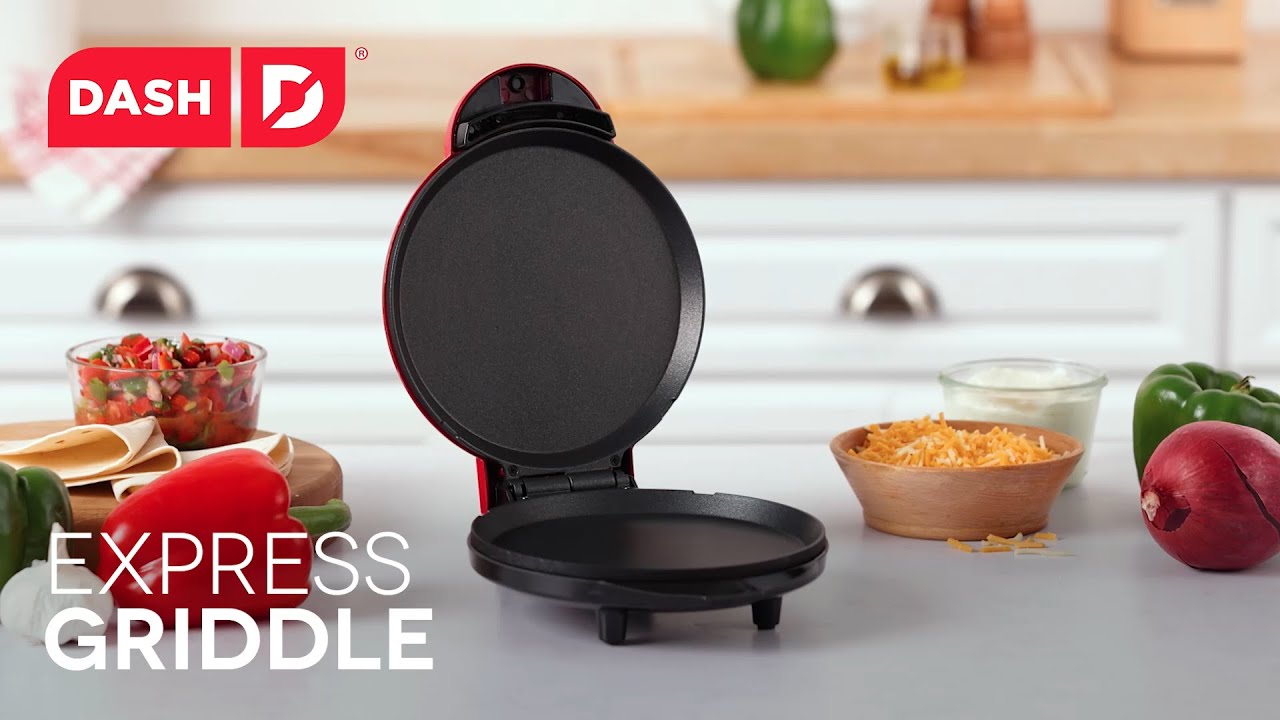 Make quick and easy meals like pancakes, cookies, quesadillas, and pizzas with the Dash Express Griddle.