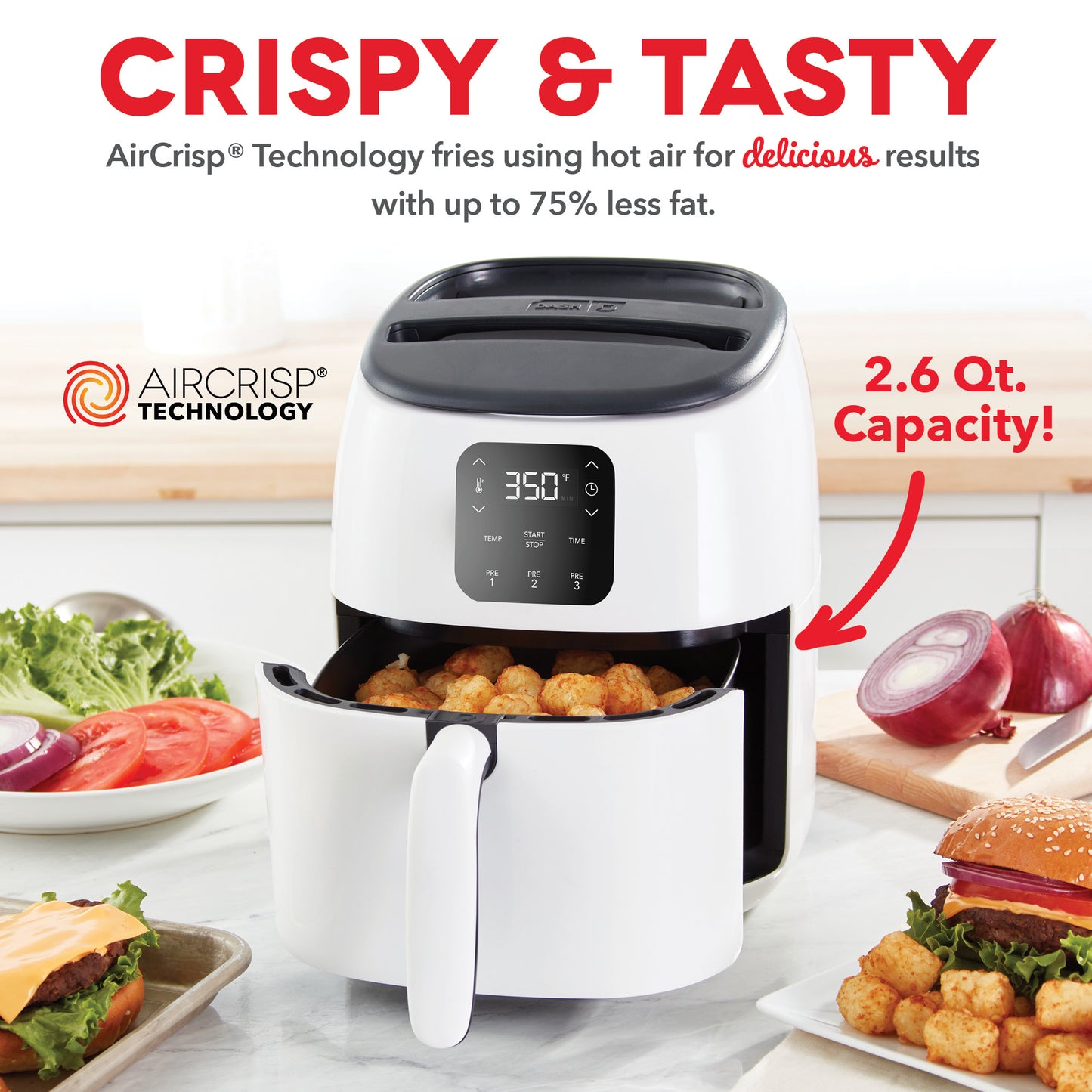 Digital Tasti-Crisp™ Air Fryer 2.6QT Air Fryer Dash   