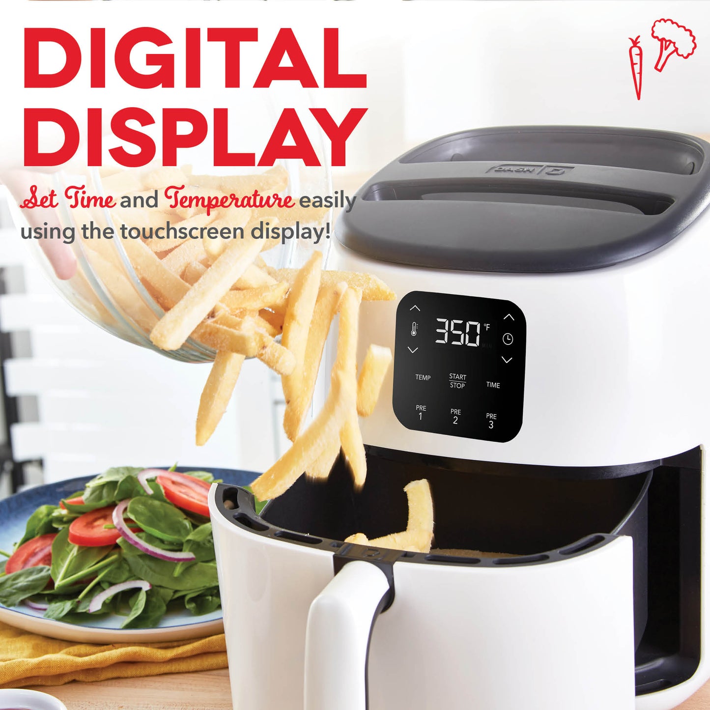 Dash 2.6qt Express Digital Tasti-crisp Nonstick Air Fryer : Target