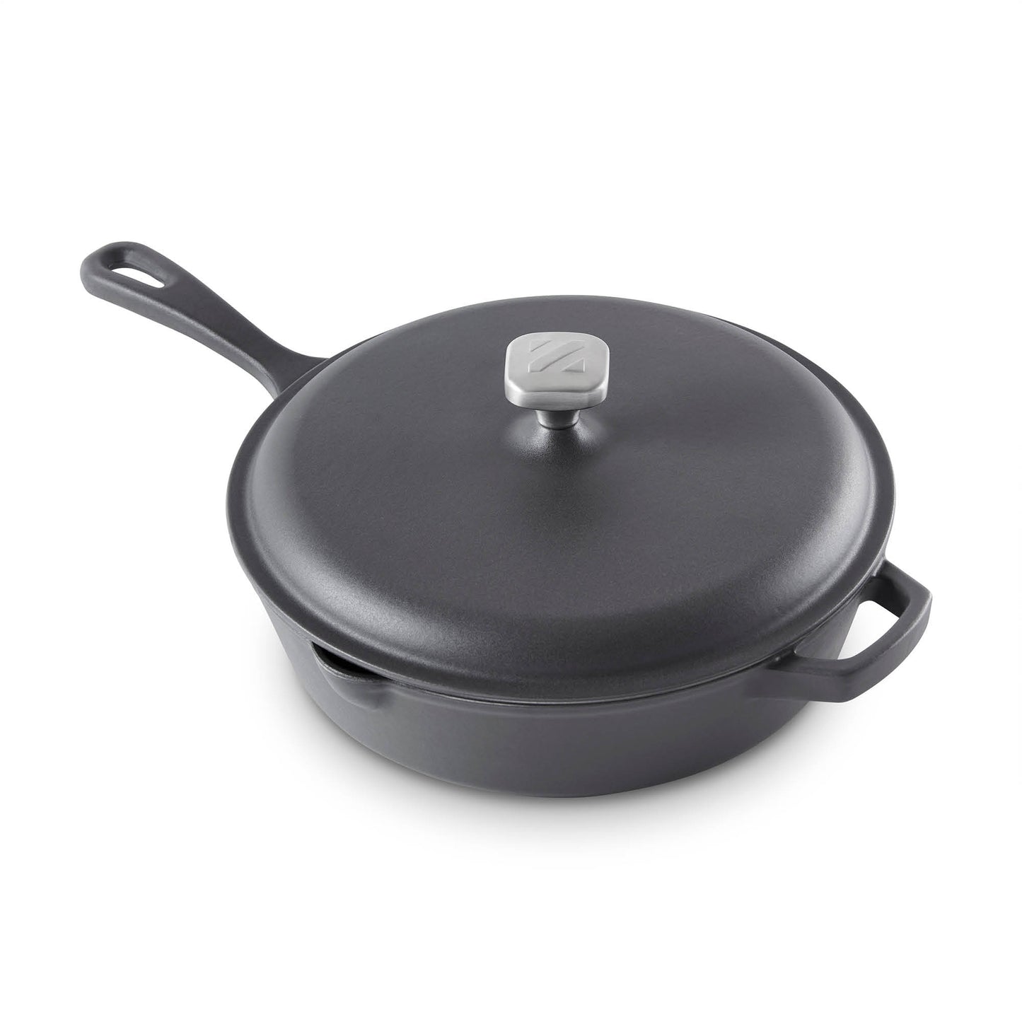4.5 Qt. Nonstick Cast Iron Deep Skillet with Lid cookware Zakarian by Dash Black  