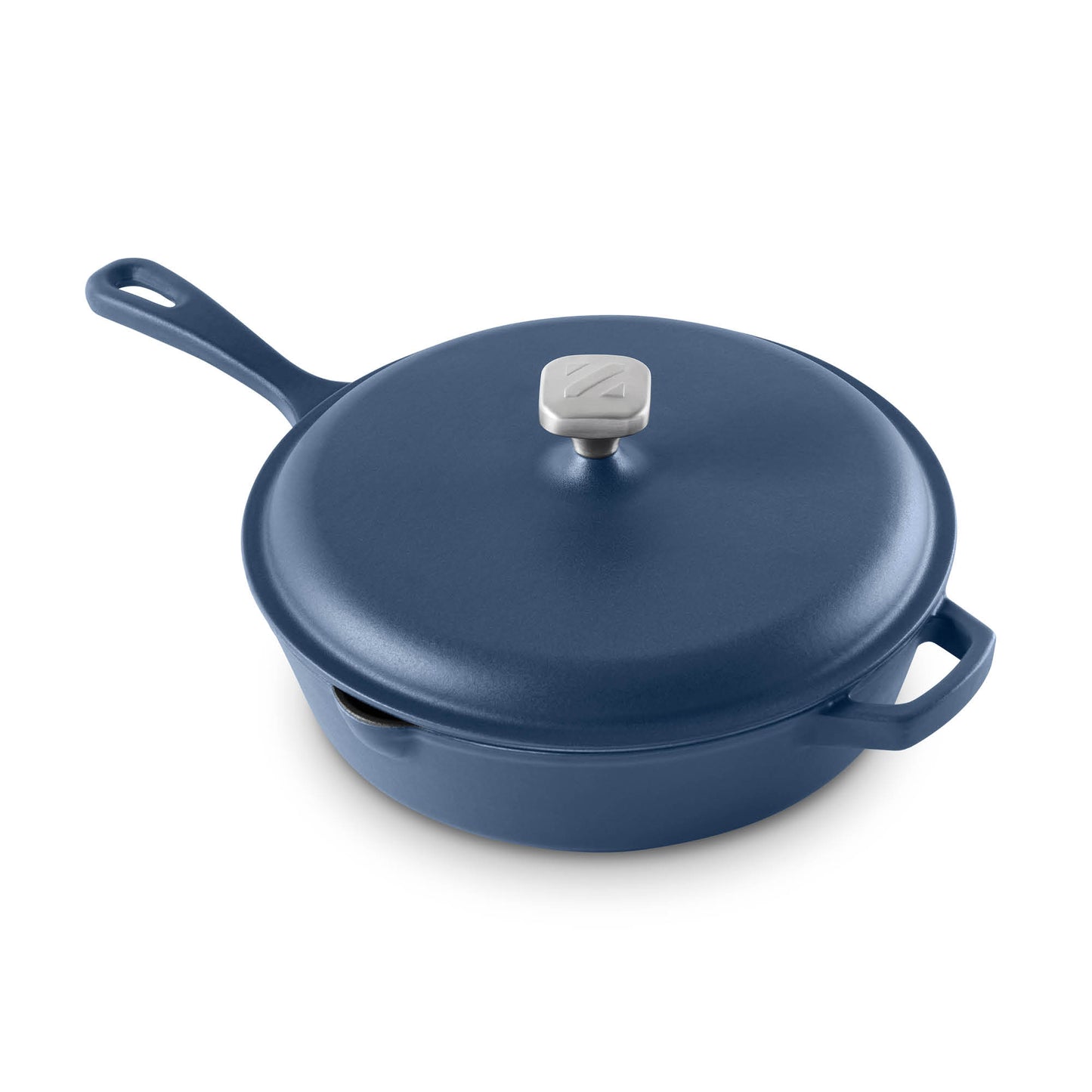 4.5 Qt. Nonstick Cast Iron Deep Skillet with Lid cookware Zakarian by Dash Zakarian Blue  