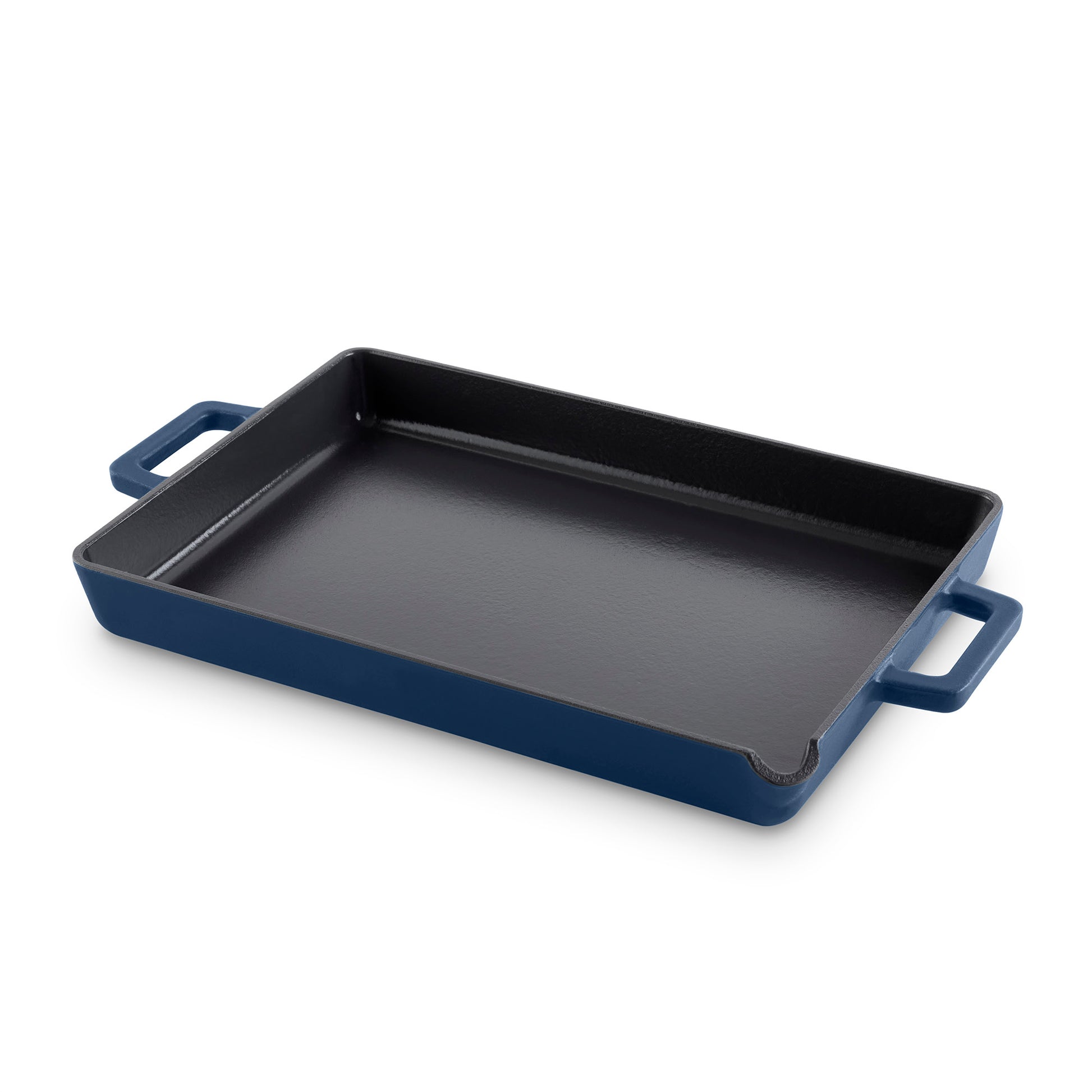  Zakarian by Dash 13 Inch Nonstick Cast Iron Dual Handle Pan,  Titanium Ceramic Coated Frying Pan, Blue: Home & Kitchen