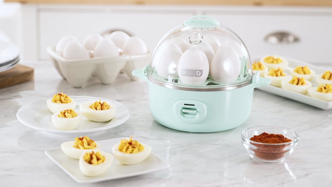 Make hard boiled eggs, poached eggs, or individual omelettes with the Dash Express Egg Cooker.