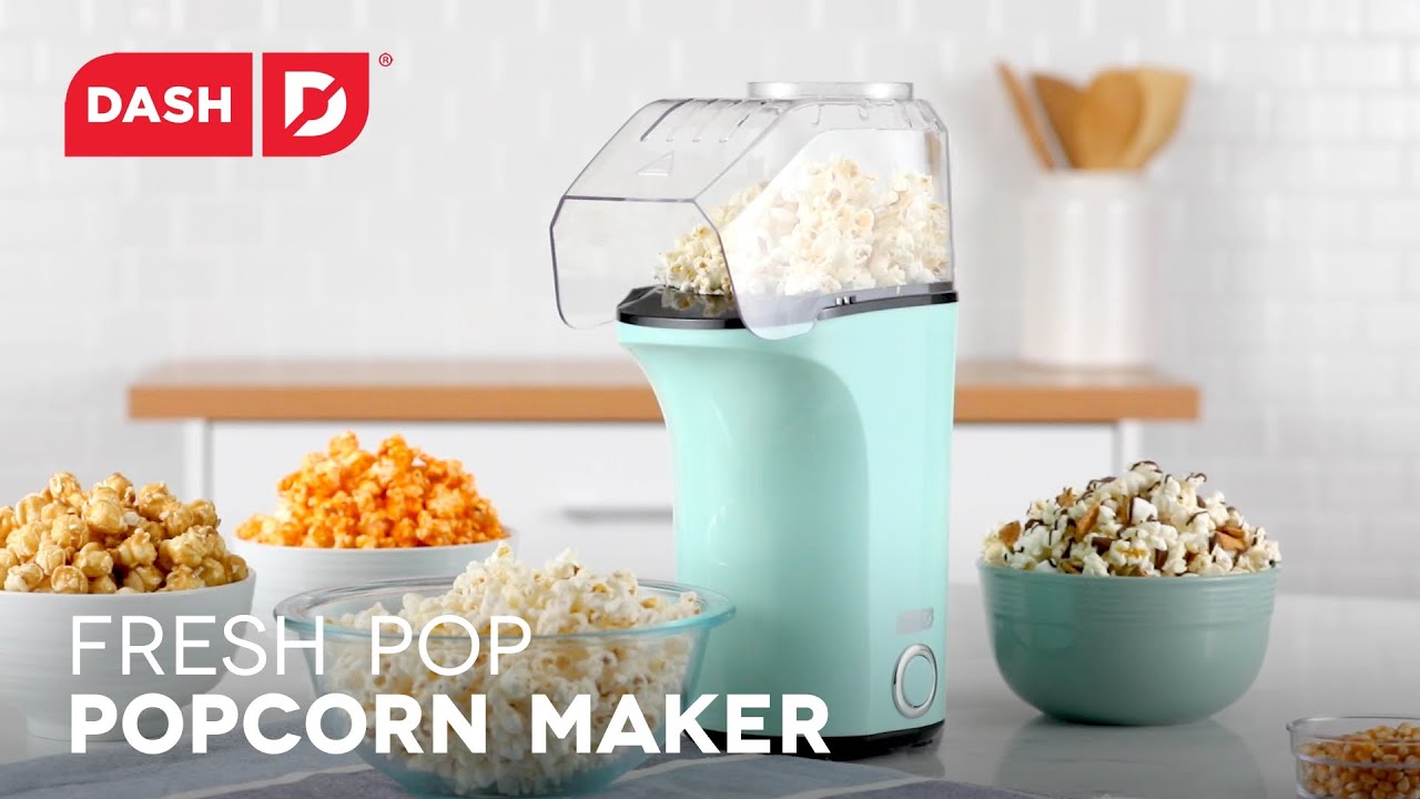 Kernels are added into the top chamber of the popcorn maker, the lid is placed on top with a slab of butter that melts onto the popcorn while it pops.